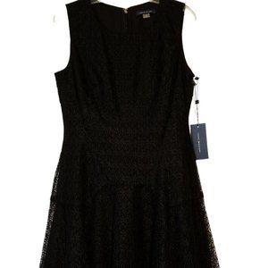 Tommy Hilfiger Black Lace Party/Cocktail Dress  sz 2  Sleeveless  Flare Hem  NWT